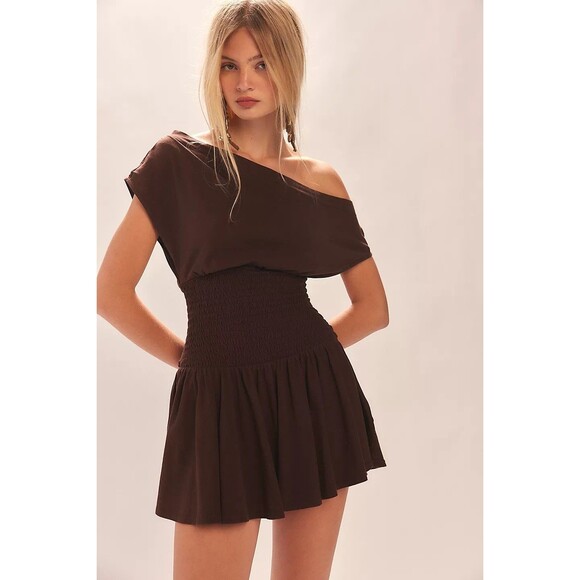 Free People Free-Est Scorching Hot Mini Dress Smocked Off The Shoulder S 284173 - Picture 3 of 10